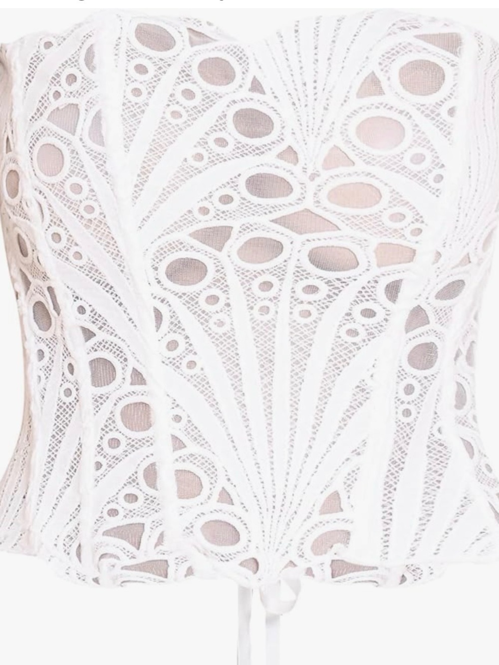 White seashell Strapless Corset Top